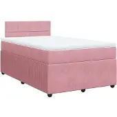 Syfax Boxspringbett mit Matratze Rosa 120x190 cm Samt