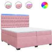 Syfax Boxspringbett mit Matratze Rosa 200x200 cm Samt