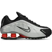 Nike Shox R4 Metallic-Silber Schwarz Picante-Rot (GS)