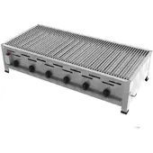 ChattenGlut Professional Gastrobräter 6-flammig Tischgerät 27,0kW und Einzelne Edelstahlstäbe als Rost