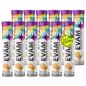 EVÄM Multivitamin Plus Brausetabletten – 10 Vitamine in 1 Tablette-vegan, made Germany- 12er Pack 240 St