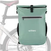 Wiltec Gepäckträgertasche grün, Fahrradtasche Rucksack 20 l Stauraum, Gepäcktasche mit Laptopfach, wasserresistente Fahrrad Tasche