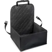 Fudajo Wiltec Autositz für kleine bis mittlere Hunde 100x45 cm mit Sicherheitsgurt, Hundesitz für Vordersitz und Rücksitz, Schwarz