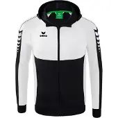 Erima Six Wings Trainingsjacke mit Kapuze Schwarz/Weiß - L