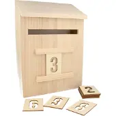 Artémio Adventskalender Holz 20x9,5x28 cm Briefkasten Dekorieren 14002293