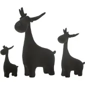 J-Line Set Von 3 Hirschen Velours Resin Schwarz