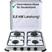 CAGO Camping Gaskocher Mobi 4-flammig weiß