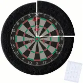 Relaxdays Dartscheibe Schutzring, 4-teilig, Ø 60 cm, Catchring aus Filz, Surround Board, Wand, inkl. Klebepads, schwarz