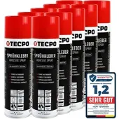 TECPO 10x Sprühkleber Hochtemperatur Industriekleber, 500 ml