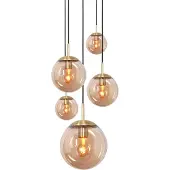 Steinhauer Pendelleuchte Bollique 5-flammig Bernstein 60x60cm