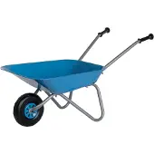 Rolly Toys Kinder-Metall-Schubkarre, Silber/Blau (ab 2,5 Jahren, Metallschale, Kunststoffgriffe, max. Belastung 25 kg)