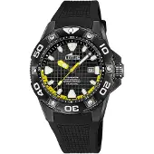 Lotus Herren Uhr Classic Elegant Silikon Armbanduhr schwarz UL18928/2