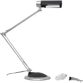MAUL Tischleuchte MAULoffice E27 LED 3.000 K Klemmfuß Standfuß silber