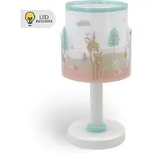 DALBER Tischlampe Loving Deer, weiß / opal, für Kinderzimmer, Kunststoff, Tischlampe