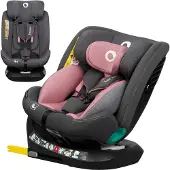 Lionelo Autokindersitz Bastiaan One i-Size, ab Geburt bis 12 Jahren, ab 0 kg bis 36 kg, Dri-Seat, 360 Grad - Pink Rose