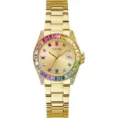 GUESS Opaline Damenuhr mit Kristallen, goldfarben