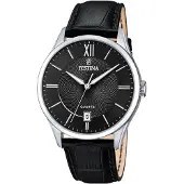 Festina Herren Uhr Klassik F20426/6 Leder Armbanduhr Sport schwarz UF20426/6