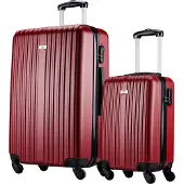 Slazenger - Kofferset 2 Stück - Handgepäcktrolley 26L und geräumiger Reisekoffer 71L - Burgunderrot