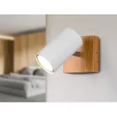 Meine Wunschleuchte LED Wandstrahler 1-flammig Spot schwenkbar Weiß & Holz Flurbeleuchtung Galerie