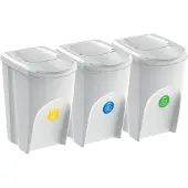 Keden Abfallbehälter für sortierten Abfall (3 Stück) IKWB35S3 35 l - Asche
