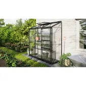 Pergart Vitavia Anlehn-Gewächshaus "Ida 1300" schwarz 1,3 m² 3 mm ESG