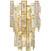 Stars of Light Calmeilles Wandleuchte, messing, 33 cm Glas - , Calmeilles, dimmbar, Gold / Messing, für Wohnzimmer, Glas
