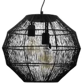 Eglo ORBETELLO Pendelleuchte - Designer Hängelampe mit feinem Drahtschirm, schwarze E27 Lampe, moderne Beleuchtung für Wohnzimmer, Esszimmer, Schlafzimmer, Kabel aus Textil, einzigartige Lichtspiele