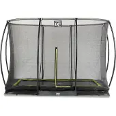 Exit Silhouette Trampolin 214x305cm, mit Sicherheitsnetz, Bodentrampolin, Rechteckig, für Kinder, Schwarz