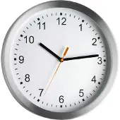 TFA-Dostmann Wanduhr 98.1045 weiß silber Aluminium, Ø 29,5 cm