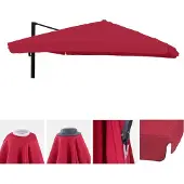 Mendler Ersatz-Bezug für Luxus-Ampelschirm MCW-A96 mit Flap, Sonnenschirmbezug Ersatzbezug, 3x4m (Ø5m) Polyester bordeaux