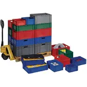 LA-KA-PE LA KA PE Transportstapelkasten grau L600xB400xH320mm Wände / Boden geschlossen PP - TK600/ 320-0