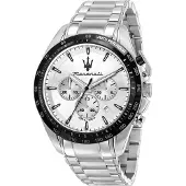 Maserati Traguardo 45 Mm Chr W/silver Dial Br Ss Uhr
