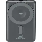 Rivacase VA2607, 5000 mAh, Lithium Polymer (LiPo), Kabelloses Aufladen, 3,7 V, 22,5 W, Schwarz, Grau