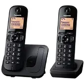 Panasonic KX-TGC212, DECT-Telefon, Kabelloses Mobilteil, Freisprecheinrichtung, 50 Eintragungen, Anrufer-Identifikation, Schwarz