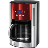 Russell Hobbs Luna Solar Red Digitale Glas-Kaffeem. 23240-56
