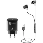 Cellularline CHARGE & MUSIC KIT, Kabelgebunden, Anrufe/Musik, 127 g, Kopfhörer, Schwarz