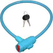 Relaxdays Fahrradschloss Kinder, 2 Schlüssel, 70 cm lang, Kinderschloss für Fahrrad & Roller, Kinderfahrradschloss, blau