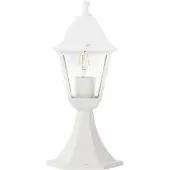 Brilliant weiße Außensockelleuchte Nissie | Landhausstil | mit geeignetem Leuchtmittel dimmbar | Höhe 36,5 cm | 1x E27 Fassung max. 60 Watt | IP44 | Metall/Glas