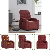 The Living Store Massagesessel Weinrot Kunstleder