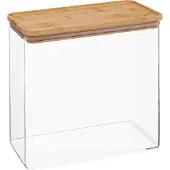 5 Five Luftdichter Vorratskanister 3,0 Liter Bambusdeckel Five - Transparent & Holz - Stapelbar | Luftdicht | BPA-frei