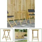 The Living Store Gartentisch Klappbar Ø55x75 cm Bambus