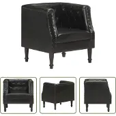The Living Store Sessel Schwarz Echtleder