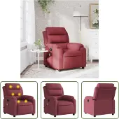 The Living Store Massagesessel Weinrot Stoff