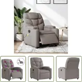 The Living Store Massagesessel Elektrisch Taupe Stoff