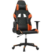 Syfax Gaming-Stuhl mit Massagefunktion Schwarz und Orange Kunstleder