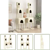 The Living Store Kratzbaum mit Sisal-Kratzsäulen Creme 199 cm