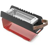 The Favilla FUMO mobiler Holzkohlegrill – Kompakter 2-in-1 Grill mit Edelstahlrost & Spießhalterung –Inkl. Tragetasche für Camping, Balkon & Picknick