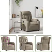 The Living Store Massagesessel Cappuccino-Braun Kunstleder