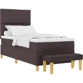 Syfax Boxspringbett mit Kissen Dunkelbraun 200 x 100 cm Stoff