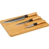 5five Simply Smart Schneidebrett aus Bambus und 3 Edelstahlmesser BLACK BAMBOU